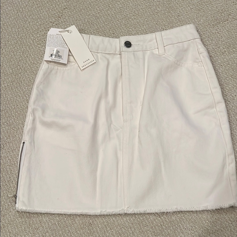 Obey white denim skirt